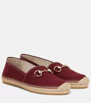 Лоферы GG Canvas с подковкой Gucci, Rosso An-Ro.An/Ro.An