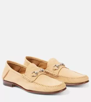 Лоферы Gigi Horsebit из замши Gucci, Wheat
