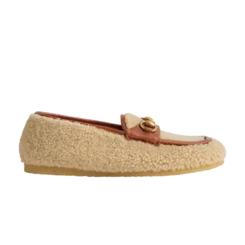 Лоферы Gucci Horsebit Loafer, кремовый