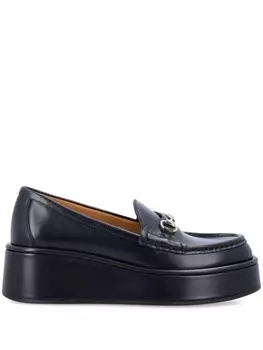 Лоферы Gucci Horsebit на плоской платформе, черный