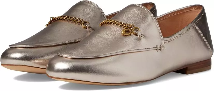 Лоферы Hanna Metallic Loafer COACH, цвет Champagne