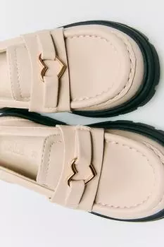 Лоферы heart ZARA, экрю белый
