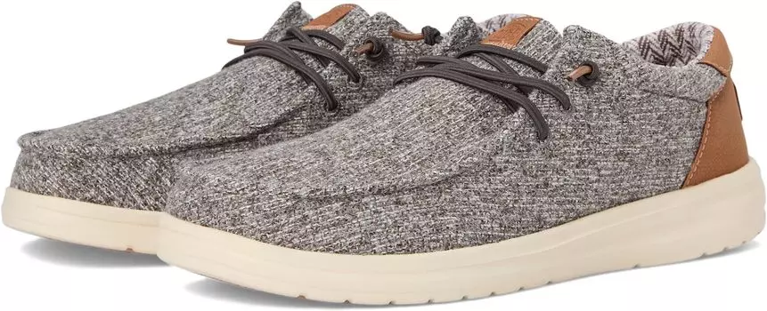 Лоферы Hey Dude Paul Knit, цвет Grey/Espresso