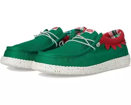 Лоферы Hey Dude Wally Holiday Elf Green/Red, цвет Green/Red
