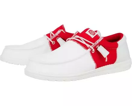 Лоферы Hey Dude Wally Tri-Varsity Sport Mesh, цвет White/Red