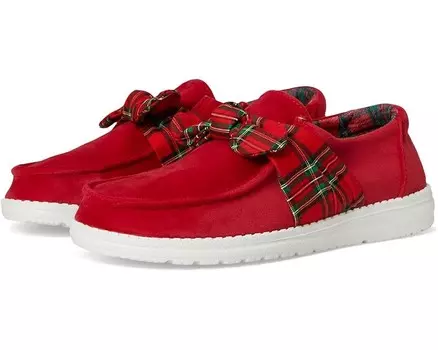 Лоферы Hey Dude Wendy Bow Tartan Plaid, цвет Red Plaid