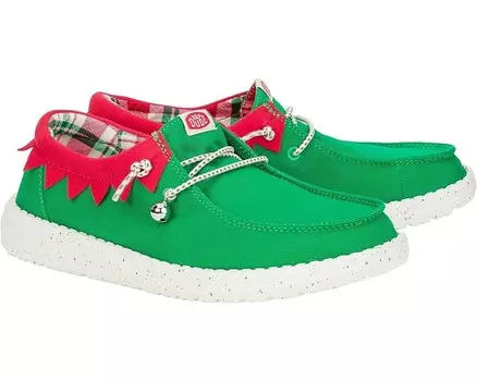 Лоферы Hey Dude Wendy Holiday Elf, цвет Green/Red