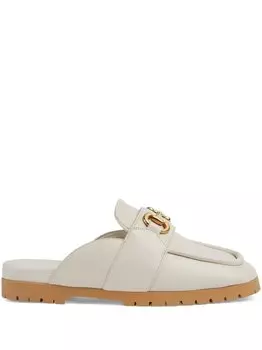 Лоферы Horsebit Gucci, белый