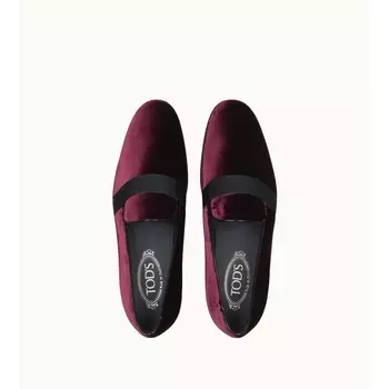 Лоферы из бархата TOD's, цвет Burgundy