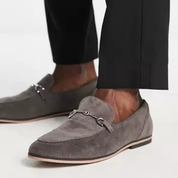 Лоферы из искусственной замши с трензелем ASOS DESIGN, серый