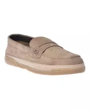 Лоферы из коричневой замши Baldinini, бежевый