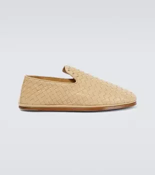Лоферы из кожи интрекчато Bottega Veneta, бежевый