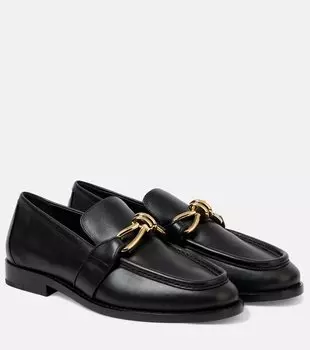 Лоферы из кожи с узлом Astaire Bottega Veneta, черный