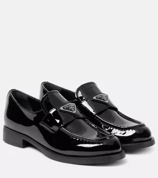 Лоферы из лакированной кожи Prada, черный