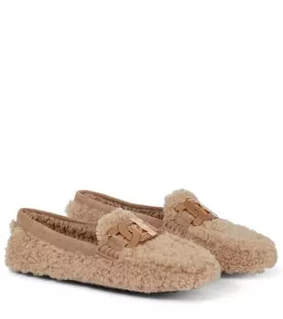 Лоферы из овчины Tod'S, бежевый