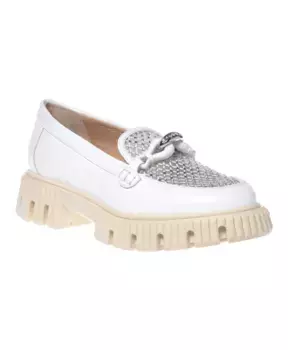 Лоферы из телячьей кожи Baldinini, белый