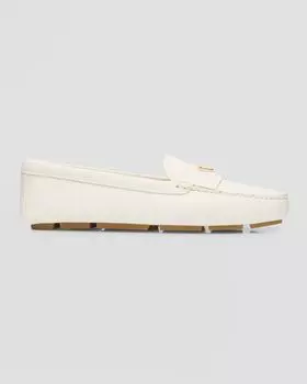 Лоферы из телячьей кожи Prada, цвет Avorio