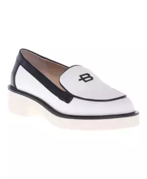 Лоферы из ткани Baldinini, белый
