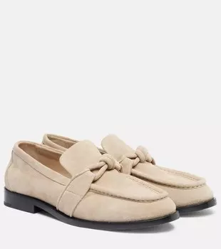 Лоферы из замши Astaire Knot Bottega Veneta, экрю