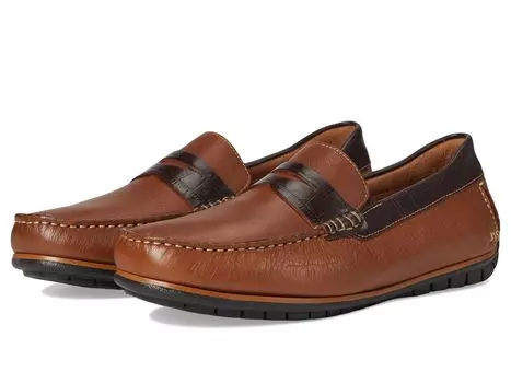 Лоферы Johnston & Murphy Cort 2.0 Penny, цвет Tan Full Grain/Dark Brown Croc Embossed Full Grain