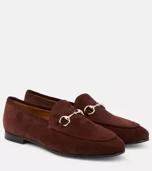 Лоферы Jordaan Horsebit из замши Gucci, New Chocolate