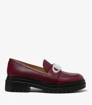 Лоферы кожаные Michael Michael Kors Leather Parker, бордовый