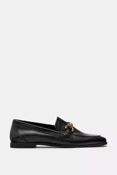 Лоферы кожаные Zara Split Leather, черный