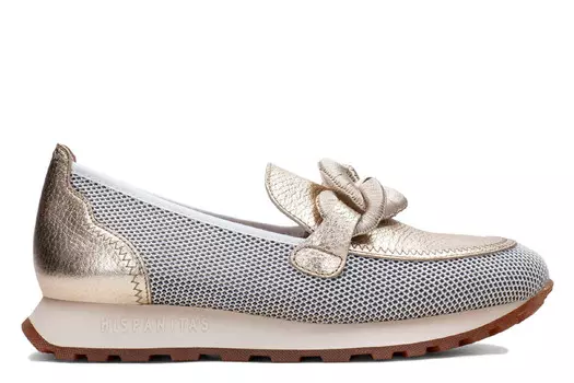 Лоферы Loire на танкетке Hispanitas, золотой