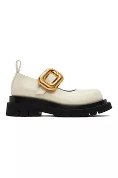 Лоферы Lug в стиле Mary Jane Bottega Veneta, цвет sea salt