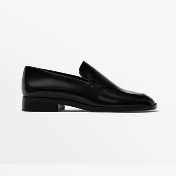 Лоферы Massimo Dutti Square-toe, черный