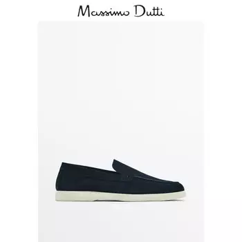 Лоферы Massimo Dutti замшевые, синий