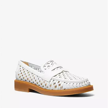 Лоферы Michael Kors Eden Hand-Woven Leather, белый
