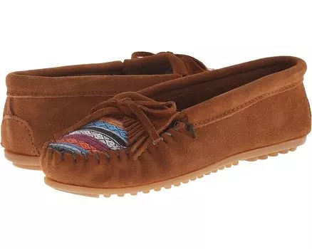 Лоферы Minnetonka Kilty Suede Moc, цвет Brown Suede/Arizona Fabric