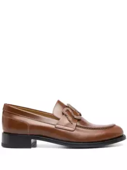 Лоферы Morgana со стразами Ren Caovilla, коричневый