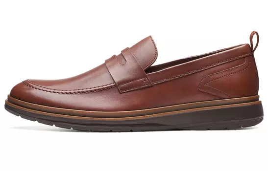 Лоферы мужские с низким верхом загар Clarks