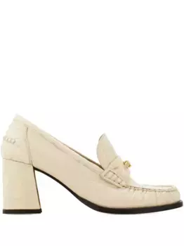 Лоферы на каблуке Ferragamo, белый