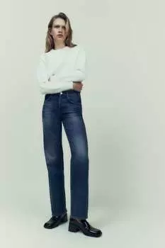 Лоферы на каблуке из искусственной лакации ZARA, черный