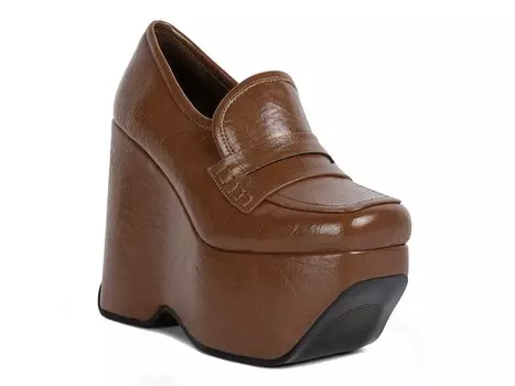 Лоферы на танкетке Rag & Co Gilliam, темно-коричневый