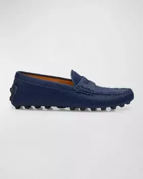 Лоферы Penny Driver Gommino из телячьего волоса Tod's, цвет Galassia