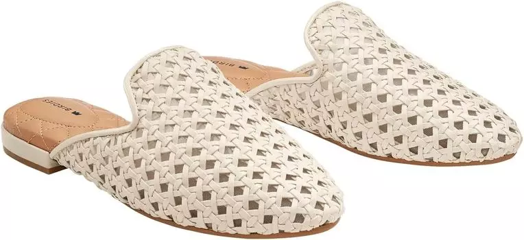 Лоферы Phoebe Woven Mule Birdies, цвет Ecru Woven Faux Leather