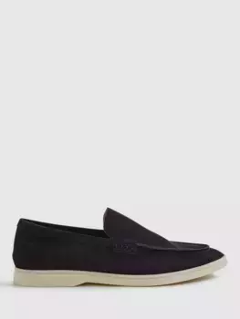 Лоферы Reiss Kason Slip-On Suede, темно-синий