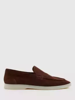 Лоферы Reiss Kason Suede, цвет dark brown