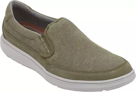 Лоферы Rockport Beckwith Double Gore Slip-On, цвет Olive Canvas/Nubuck