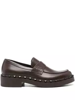 Лоферы Rockstud M-Way Valentino Garavani, коричневый