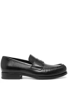 Лоферы с декором Gancini Ferragamo, черный