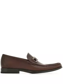 Лоферы с декором Gancini Ferragamo, коричневый