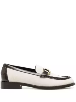 Лоферы с декором Gancini Ferragamo, нейтральный