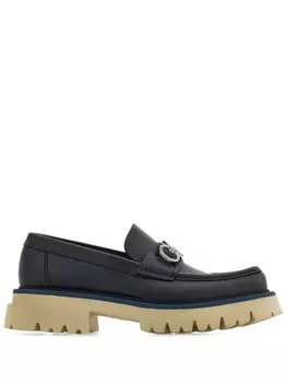 Лоферы с декором Gancini Ferragamo, синий