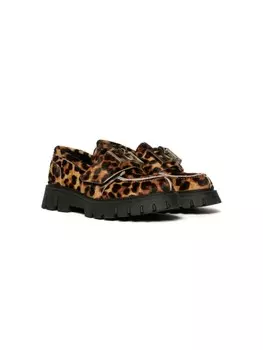 Лоферы с леопардовым принтом DSQUARED2 KIDS, коричневый