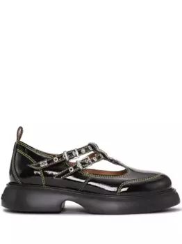 Лоферы с логотипом GANNI, черный